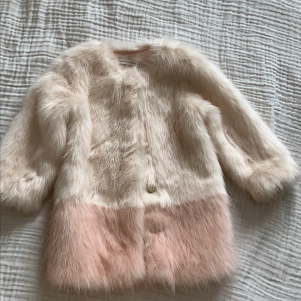 Carbon Soldier faux fur coat size 3